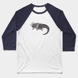 Axolotl Ink Art - light colors Baseball T-Shirt